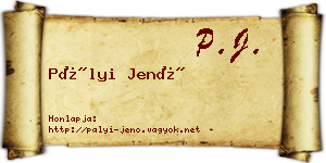 Pályi Jenő névjegykártya